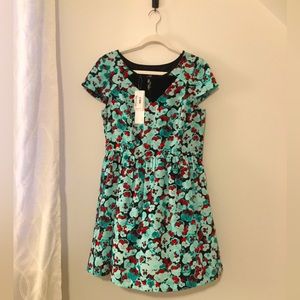 Kensie midi dress, floral mint green design with red and black, new with tags